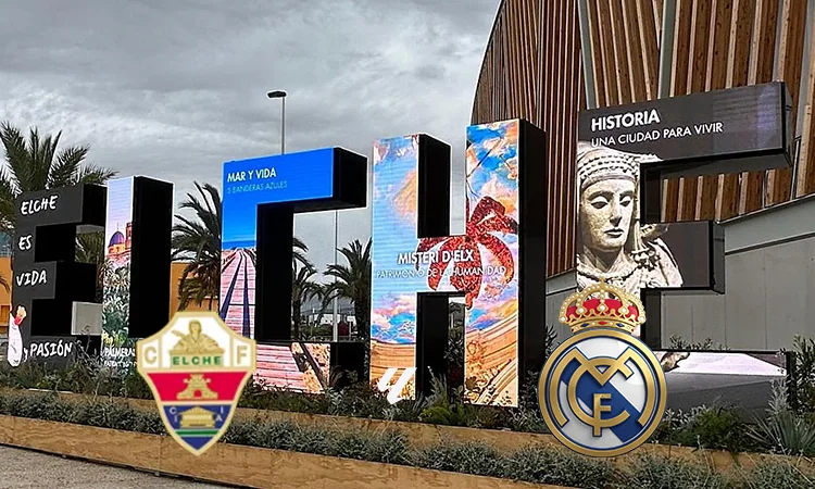 Vista de la Ciudad de Elche antes del partido Elche Real Madrid de Liga