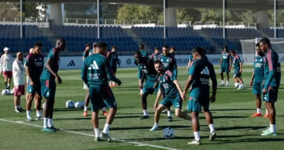 Entrenamiento del Real Madrid antes de recibir al Rayo