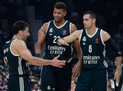 Jugadores del Real Madrid en la Final de la Supercopa Euroliga